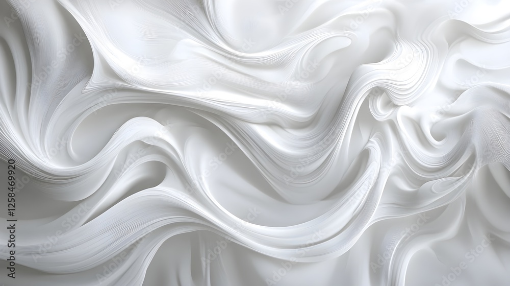 Fototapeta premium Elegant White Abstract Texture Background with Smooth Wavy Lines and Curves