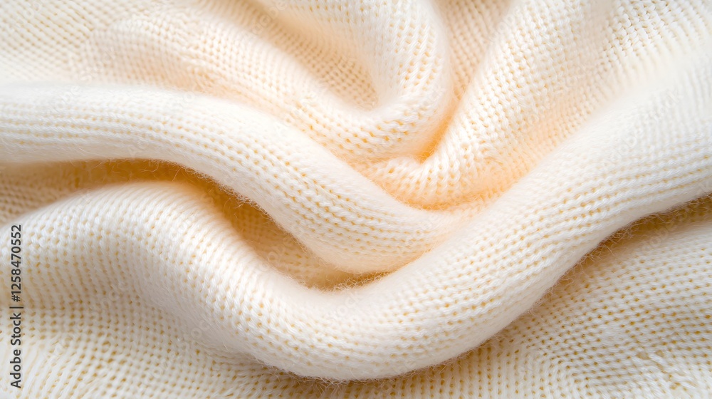 Soft Cream Knitted Fabric Close-Up Texture for Cozy Designs Soft Cream Knitted Fabric Close-Up Texture for Cozy Designs