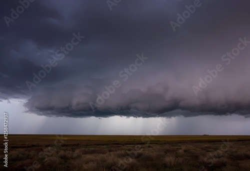 Majestic Stormy Sky Over Flatlands: A Dramatic Nature Photography photo