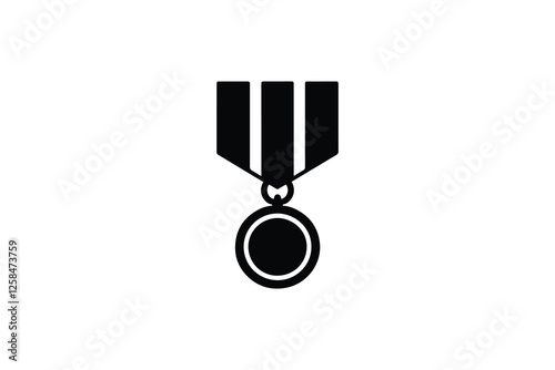 medal icon vector silhouette isolated in white background