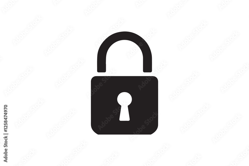 security lock icon vector silhouette isolated in white background security lock icon vector silhouette isolated in white background