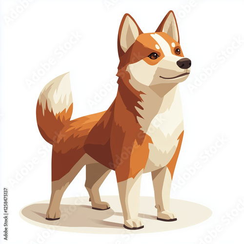 Stylized Corgi Dog Illustration