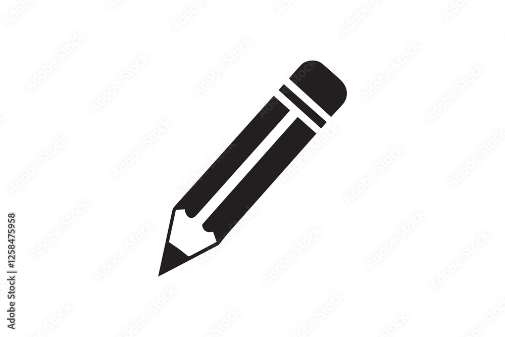 pencil icon vector silhouette isolated in white background pencil icon vector silhouette isolated in white background