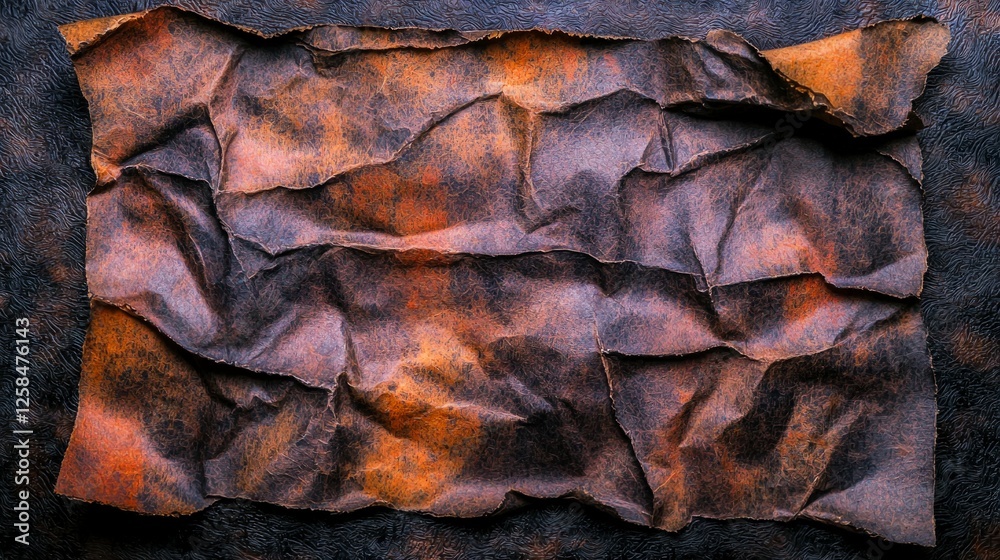 Crumpled Rusty Paper Texture Background Crumpled Rusty Paper Texture Background