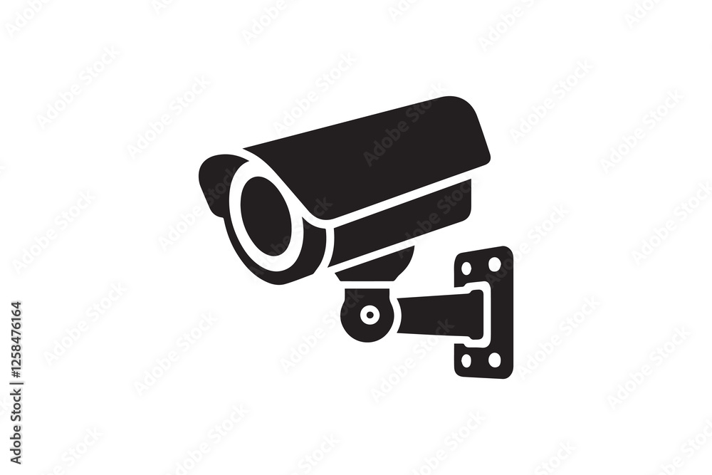 CCTV camera icon vector silhouette isolated in white background CCTV camera icon vector silhouette isolated in white background