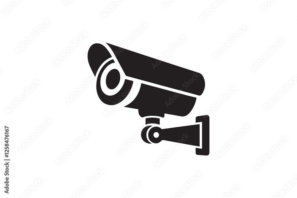 CCTV camera icon vector silhouette isolated in white background CCTV camera icon vector silhouette isolated in white background