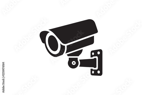 CCTV camera icon vector silhouette isolated in white background
