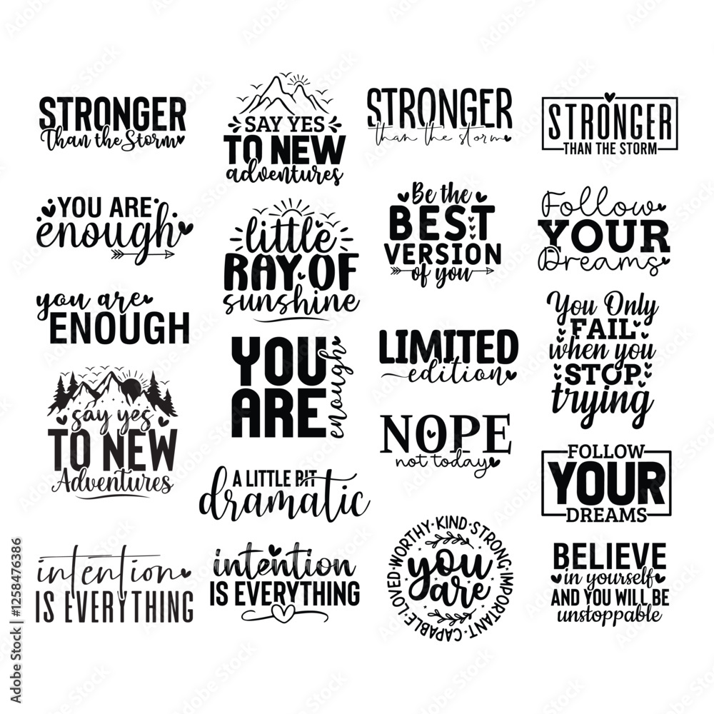 Fototapeta premium Motivational svg bundle