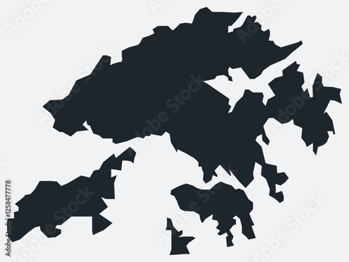 Hong Kong map. Just a simple border map. Shape of the country. Flat blank Hong Kong outline. Vector boundary illustration.