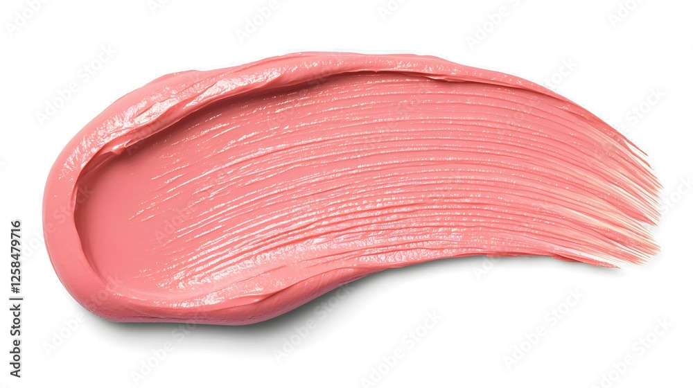 Fototapeta premium Soft Pink Creamy Texture Swatch on a White Background