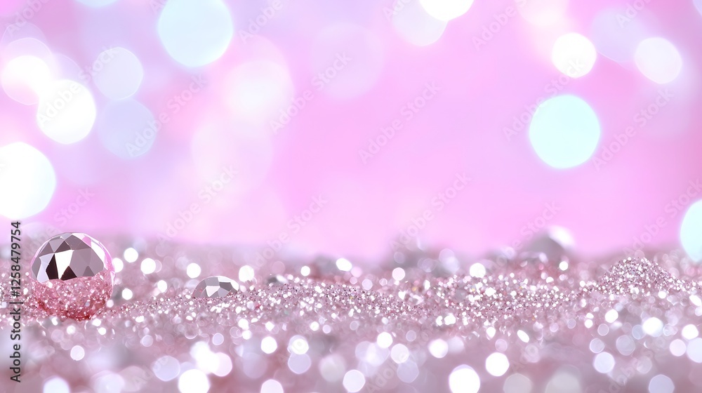 Sparkling Pink Background with Shimmering Glitter and Gems Sparkling Pink Background with Shimmering Glitter and Gems