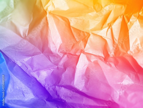 Wallpaper Mural A vibrant, crumpled paper background featuring a gradient of colors transitioning from orange to purple, creating a visually appealing texture. Torontodigital.ca