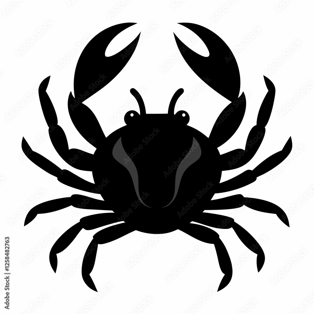 Crab vector silhouette black design white background Crab vector silhouette black design white background