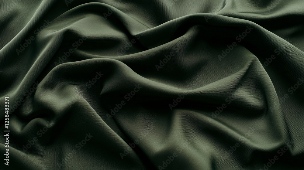 Fototapeta premium Dark Green Fabric Drape Texture