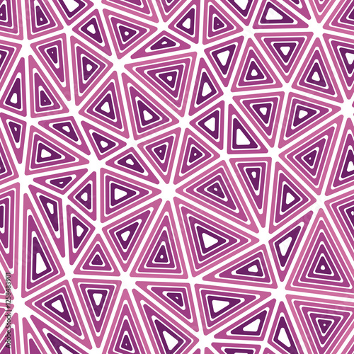 Abstract background with geometric mosaic shapes. Large triangles size. Multiple repeated inner triangles. Single color tone style. Repeatable pattern. Creative vector tiles.