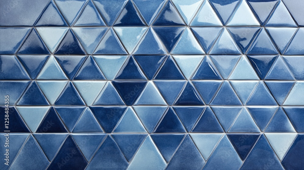 Gradient tiles in a triangular pattern, ranging from dark blue to light blue. generative ai Gradient tiles in a triangular pattern, ranging from dark blue to light blue. generative ai