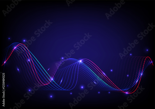 Abstract futuristic background. Wave line fider optic concept.Design for futuristic, fiber optic, wave, telecoms, digital,  internet, online, network, communication, connection, neon, line. photo