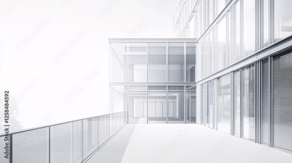 Obraz premium image of an empty shopping mall in China with closed stores, reflecting the economic slowdown, isolated on a white background. China and the World Economy [China]:[Economy Slowdown] Empty shopping 
