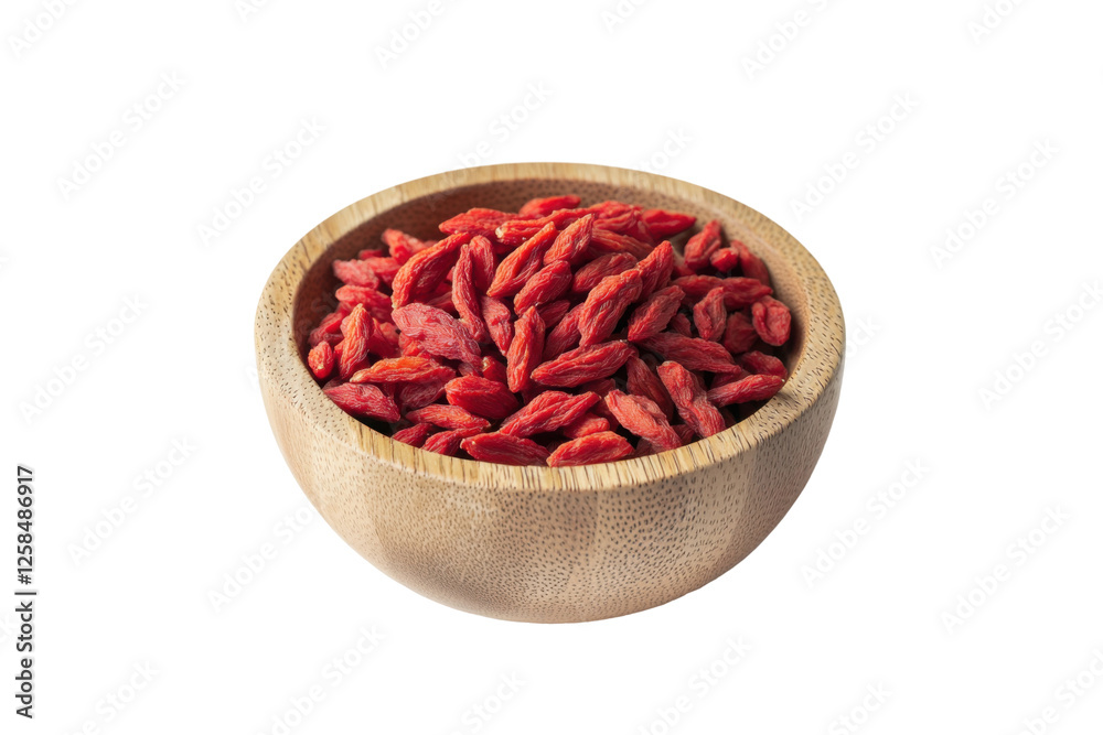 A bowl of vibrant goji berries, rich in nutrients and perfect for a healthy diet., transparent background. A bowl of vibrant goji berries, rich in nutrients and perfect for a healthy diet., transparent background.