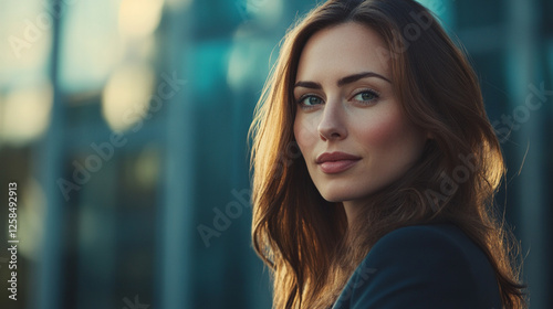 Wallpaper Mural Elegant Woman Portrait in Natural Light with Urban Background Torontodigital.ca