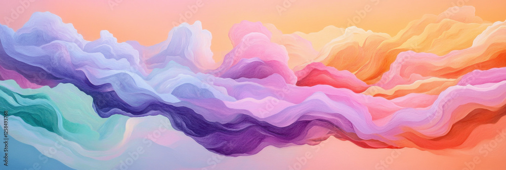 Abstract pastel cloudscape with vibrant colors and soft textures Abstract pastel cloudscape with vibrant colors and soft textures