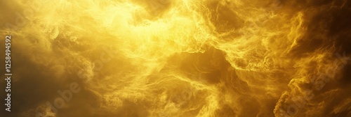 Swirling yellow and gray clouds in the dense atmosphere of Venus under glowing sunlight. Generative AI photo