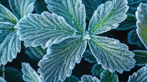 A close up of a leaf covered in frost