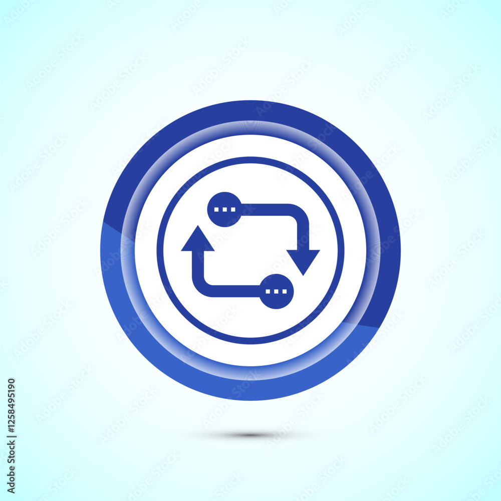 Data exchange icon design illustration, Data transfer sign for apps and websites, Blue color button design Data exchange icon design illustration, Data transfer sign for apps and websites, Blue color button design