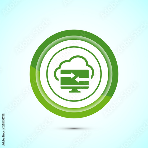Data exchange icon design illustration, Data transfer sign for apps and websites, Green color button design