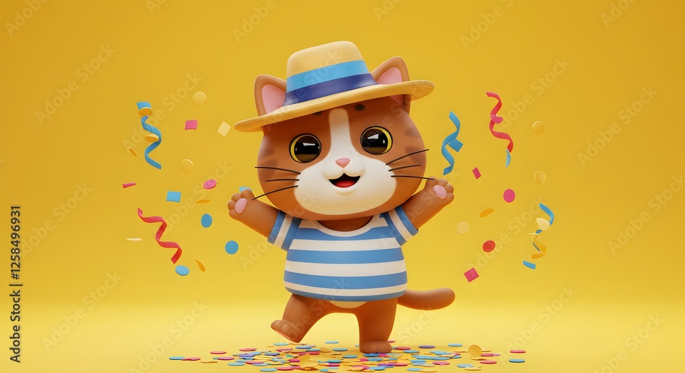 Carnival Emoji 3D on a Yellow Background – Festive and Colorful Celebration Icon 3D Carnival Emoji 3D on a Yellow Background – Festive and Colorful Celebration Icon 3D