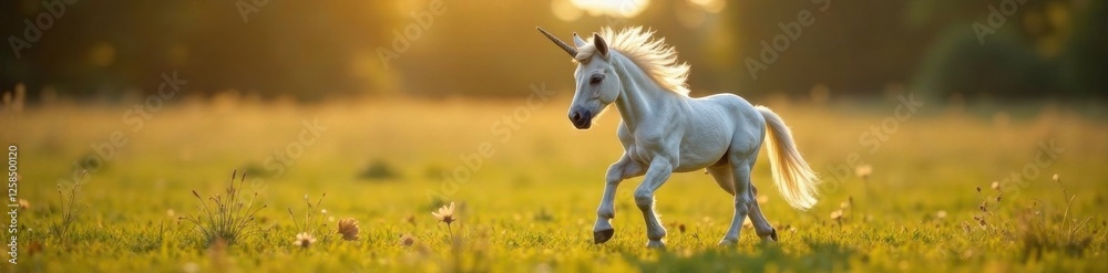 Unicorn foal playing with mane, play, wild, fantasy Unicorn foal playing with mane, play, wild, fantasy