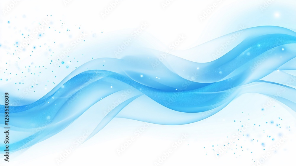 Abstract blue wave, sparkle background, digital art, website banner Abstract blue wave, sparkle background, digital art, website banner