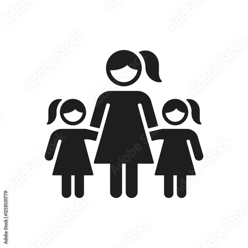 Mother Children Family Bond Icon