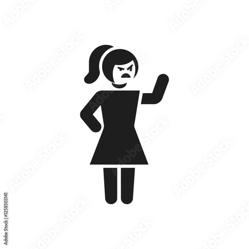 Female Anger Expression Icon