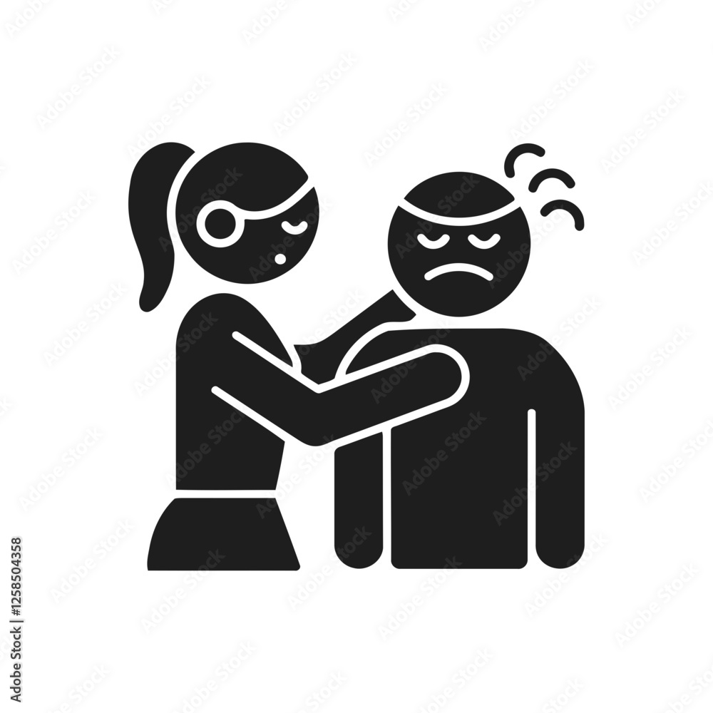 Physical Bullying Conflict Icon Physical Bullying Conflict Icon