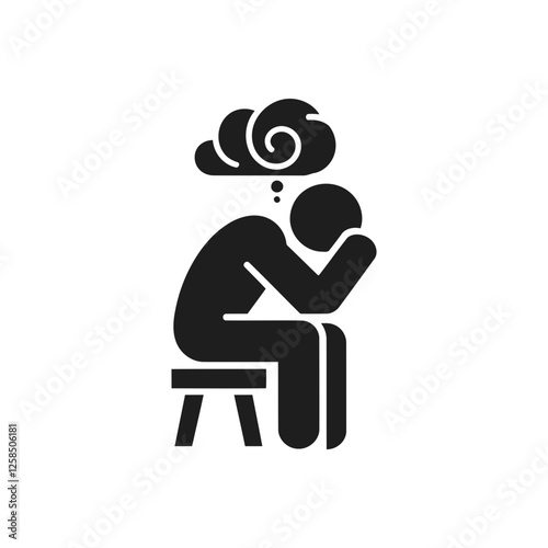 Stressed Person Contemplating Icon