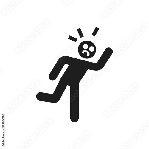 Sudden Slip Warning Sign Icon