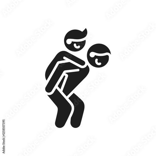 Piggyback Child Carry Action Icon