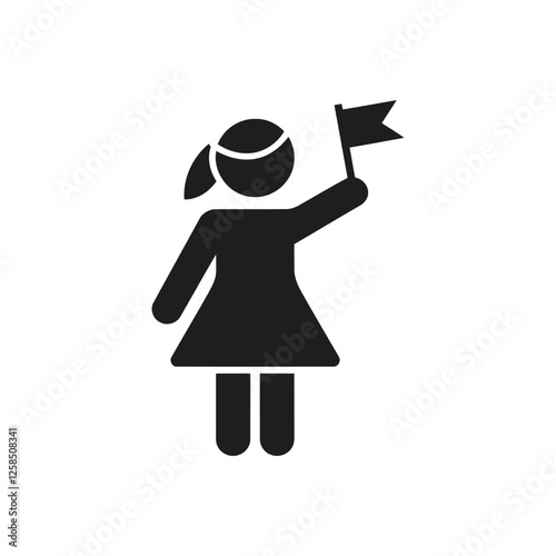 Girl Victory Flag Bearer Icon