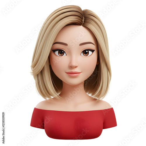 3D Professional Avatar Emoji Bust - High-Quality Character Render photo