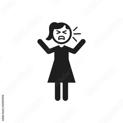 Female Anger Expression Emotion Icon