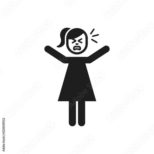 Female Anger Expression Outburst Icon