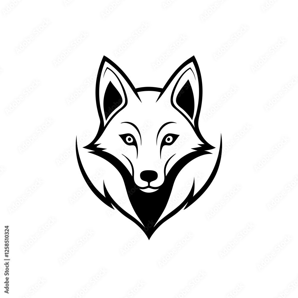 Fototapeta premium fox head vector illustration