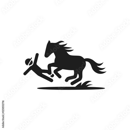 Horse Riding Accident Warning Icon