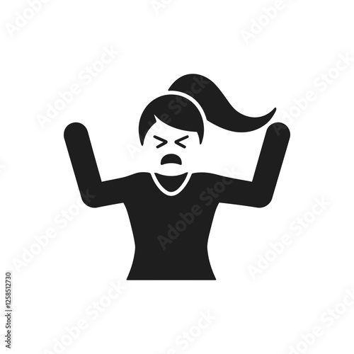 Female Anger Expression Rage Icon