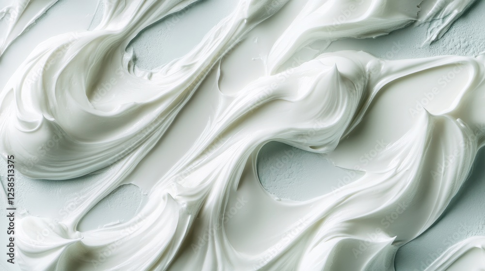 Obraz premium Lustrous White Emulsion Swirls - Captivating Texture and Smoothness