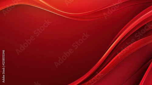 Lustrous Scarlet Gradient, Abstract Flowing Red Background Texture