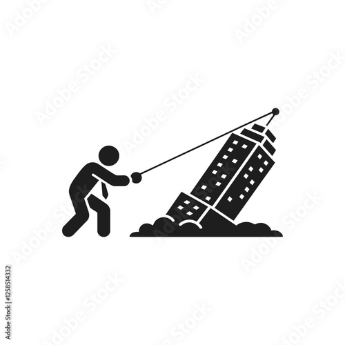 Businessman Pulling Collapsed Icon