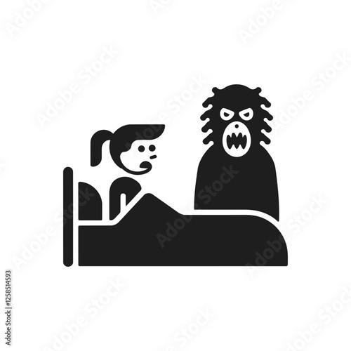 Frightened Girl with Monster Icon