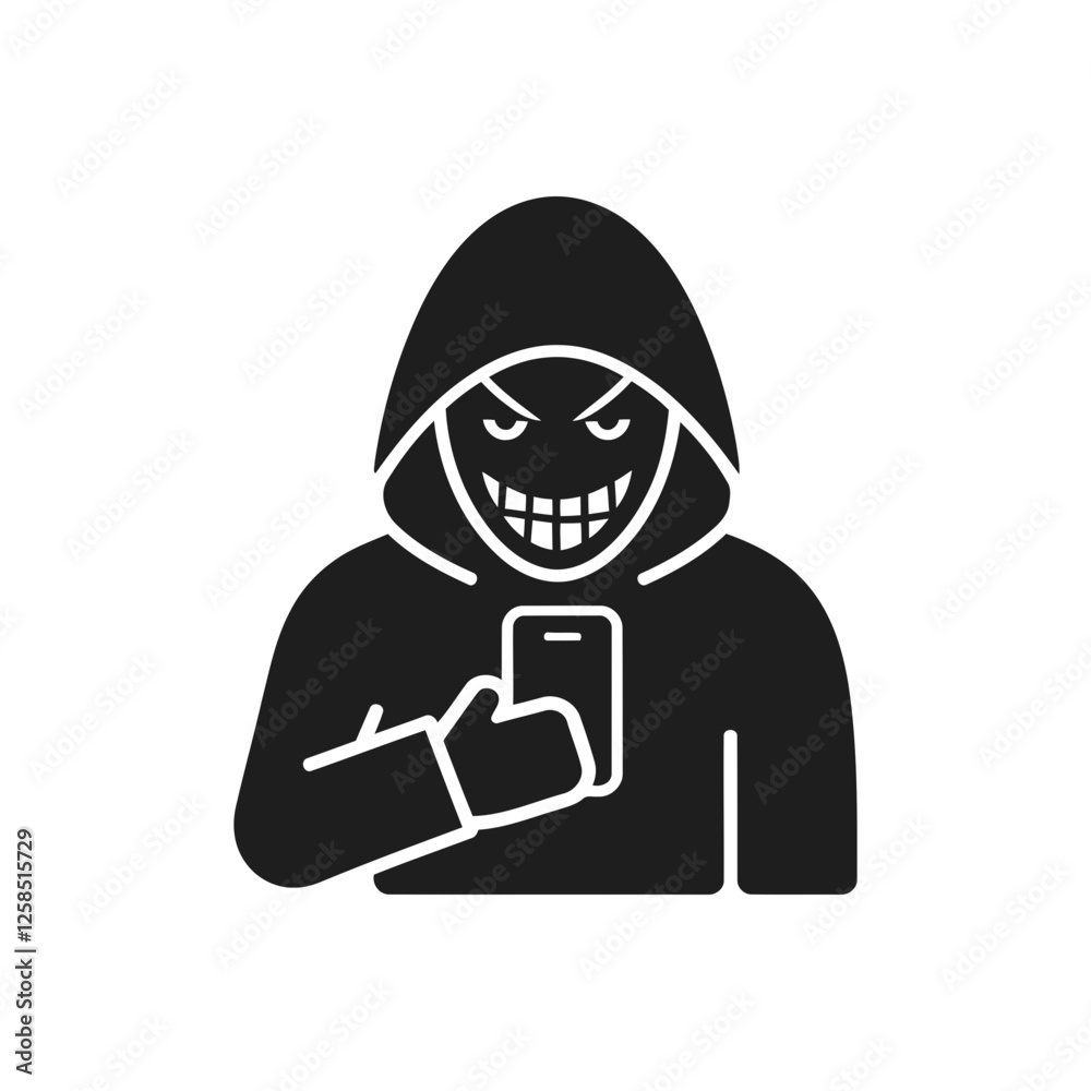 Fototapeta premium Cyber Criminal Mobile Icon